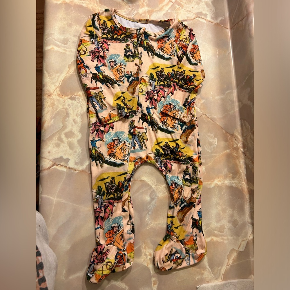 24 month western footie pajamas